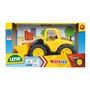 Lena 1262 Workies - Chargeuse sur Roues - 14 cm - en Plastique ABS - avec Pelle Mobile - Pneus en Caoutchouc - Essieux en Acier 