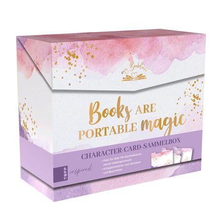 My Booklove Boîte à cartes à collectionner : boîte avec fermeture magnétique et 10 onglets à écrire. Peut contenir plus de 100 c