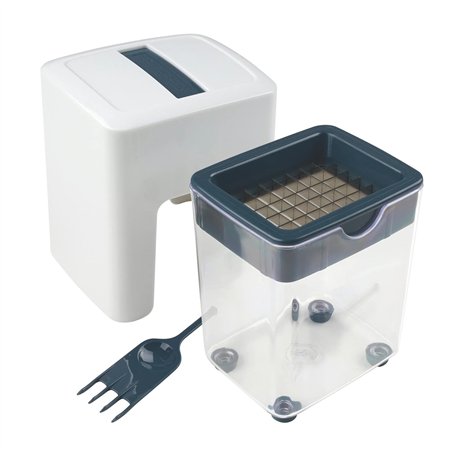 Fackelmann 27902 Coupe frite Manuel avec récipient et Brosse de Nettoyage