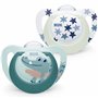 NUK Star Night & Day Tétine pour bébé | 6-18 mois | Sucettes phosphorescentes | Silicone sans BPA | Crocodile vert | 2 pièces