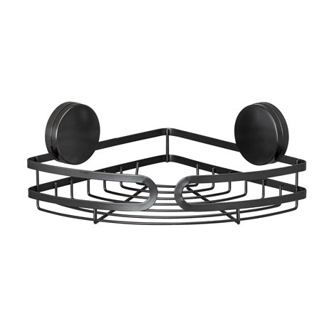 WENKO Tablette de Rangement d'angle Pavia Noire Static-Loc Plus