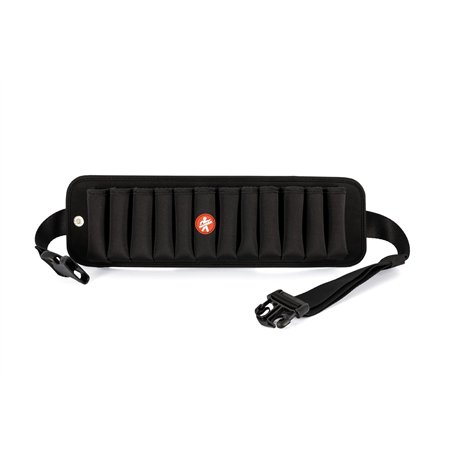 HOHNER Ceinture Flexbelt pour 12 harmonicas MZ91144 Noir en Plastique avec Étui et Sac Banane Noir extensible et lavable