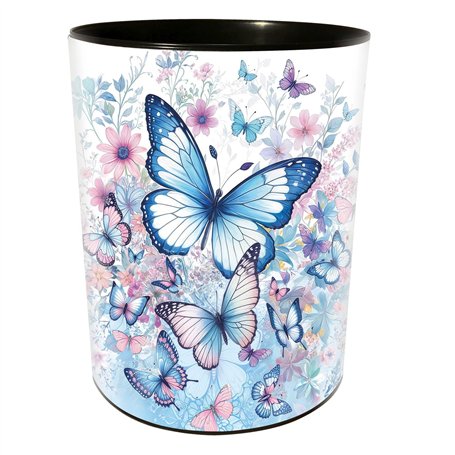 goldbuch 82 155 Corbeille à papier en plastique Bleu/blanc 25 x 25 x 30 cm