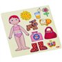 HABA 7392 - Boîte de Jeu magnétique Poupée Lilli à Habiller - 54 pièces magnétiques et 4 Fonds dans Une boîte métallique Robuste