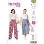 Patron Burda 6229 Pantalon femme et pantacourt à coulisse élastique jambes amples - du 32 au 42