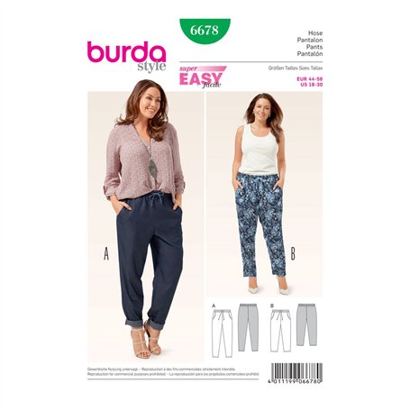 Burda B6678 Patron de Couture Pantalon Papier Blanc 19 x 13 x 1 cm