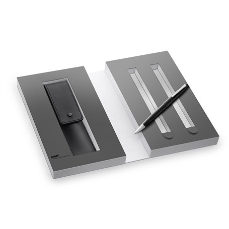 Lamy Lot de 2000 stylos à plume dans un étui en cuir noir mat - Pour un instrument d'écriture - Avec emballage cadeau