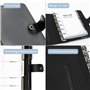 Bind17501 planificateur système A7 FINEtouch similicuir noir classeur planificateur de rendez-vous 14 x 11,5 x 3 cm avec calendr