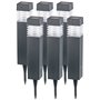 Bornes lumineuses solaires à LED avec capteur de luminosité - Carrées - x6 [Lunartec]