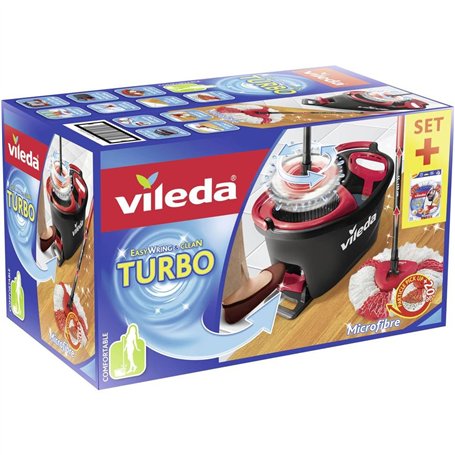 Vileda Turbo EasyWring & Clean Kit Complet serpillère et Seau