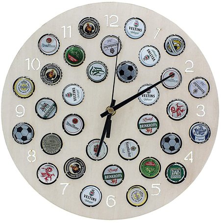 Safe Horloge Murale en Forme de Capsules pour 32 Bouchons - Cadeau d'anniversaire pour Lui - Uniquement pour Les Vrais collectio