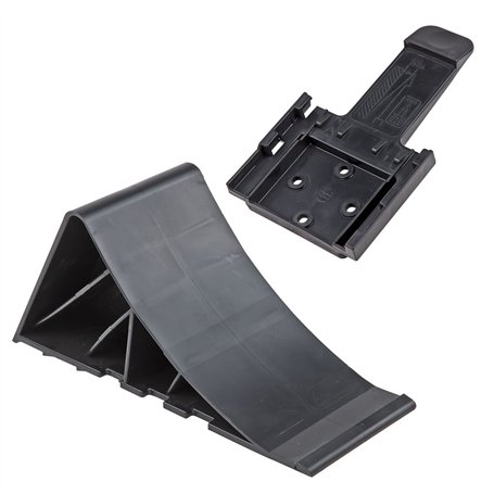 DEMA Cale de roue en PVC - Noir - Avec support pour remorque de voiture