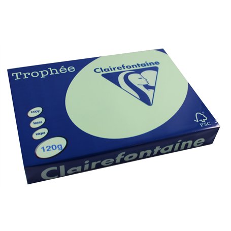 Clairefontaine Trophee 1216C Ramette de papier pour imprimante et photocopieur Couleurs intenses DIN A4 120 g 250 feuilles Vert