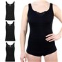 SES Top avec Dentelle Femme 36-52 en Lot de 3 Noir 100% Coton/Débardeur avec Dentelle pour Femme en Maille Fine et Douce/Caraco
