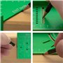 ENT 99003 - Gabarit à onglet - Multitool - Gabarit de perçage 3D - Gabarit de marquage - avec angle de 45°/90° Aluminium vert an