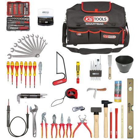 KS Tools 117.0138 - Outillage Electricien en Sac Smartbag - Assortiment d’Outils Electricien de138 Pièces - Complet avec Sac de