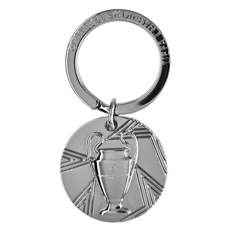 AMBALCOM UEFA Champions League Porte-clés - Mini réplique de trophée - Design rond en métal - Article officiel pour les fans