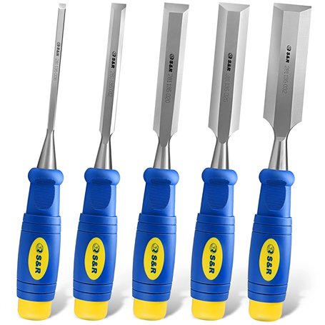 S&R Ciseaux Burin à bois Coffret 5pcs :6