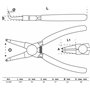 BGS Diy 52100 | Jeu de pinces à circlips 175 mm | 4 pièces