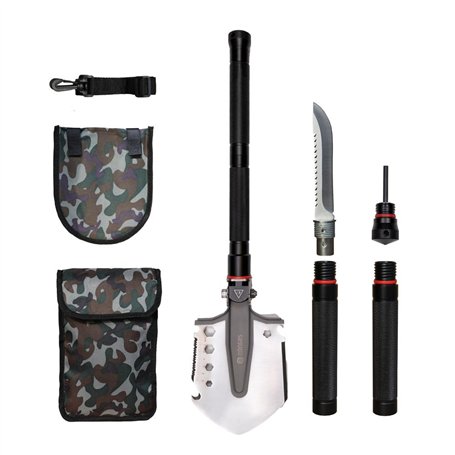 Dönges Pelle pliante multifonctionnelle avec 3 longueurs | Pelle combinée en acier inoxydable | Pelle pliante polyvalente pour s