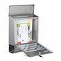 Relaxdays Boîte aux lettres compartiment journaux inox design mural avec nom et fenêtre HxlxP: 42 x 35 x 12,5 cm, argenté