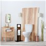 Relaxdays 10020930 Ensemble Toilettes Porte Brosse WC Sur Pied Distributeur de Papier SDB Bambou 82x36x21cm, Marron, HLP 82 x 36