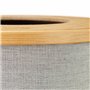 Relaxdays Corbeille à papier en bambou poubelle ronde seau intérieur plastique couvercle bureau 35 cm, nature, gris