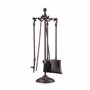 Relaxdays 10022938 Ensemble serviteur de cheminée 5 pièces Accessoires Fonte de Fer avec Support
