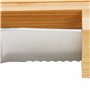Relaxdays Planche à pain bambou, range-couteaux, couteau en inox, cuisine, planche à découper, HxlxP: 4x40x24 cm, nature