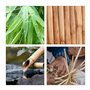 Relaxdays Torche de Jardin en Bambou, lot 16, décoration pour fête, avec mèches supplémentaires, 90x6 cm, Nature