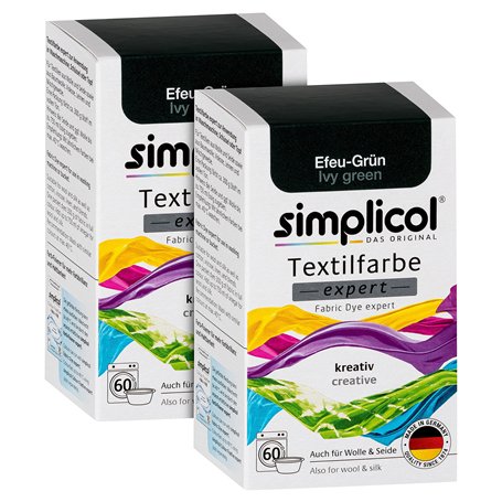 simplicol Teinture Expert : Votre Teinture Express en Machine ou en bassine - Paquet de 300g - Couleur Vert Lierre (Pack de 2)