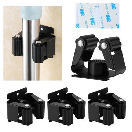 4 supports muraux pour balai en inox