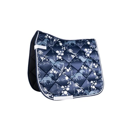 HKM Bloomsbury Tapis de selle Bleu foncé/Blanc Taille Unique