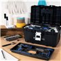 Navaris Boîte à Outils Vide - Boîte Rangement Outillage 40 cm en Plastique avec Poignée Solide et Verrou en Acier - Caisse de Ca