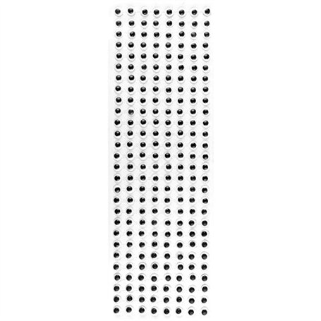 Ideen mit Herz Lot de 670 yeux mobiles autocollants - Diamètre : 8 mm - Noirs - Yeux à coller pour figurines faites soi-même