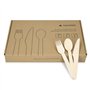 Navaris Set Couverts en Bois - Lot 100x Fourchette 50x Couteau 50x Cuillère en Bois de Bouleau - 100% Naturel Biodégradable et É