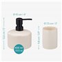 Navaris Set accessoires salle de bain - Distributeur savon liquide céramique avec porte brosse à dent soucoupe pour savon - Disp