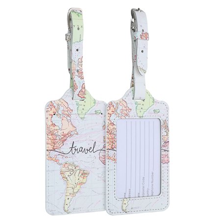 kwmobile 2X Étiquette Bagage pour Valise - Lot 2X Tag Porte-étiquette pour Valise et Sac de Voyage avec Carte nom adresse numéro