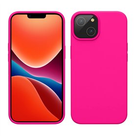 kwmobile Housse Compatible avec Apple iPhone 14 Coque - Coque de téléphone Fine avec Finition Douce - Rose Fluo