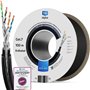 HB-DIGITAL Câble réseau extérieur CAT 7 de 100 m pour pose directe à la terre S/FTP AWG23/1 en cuivre pur double gaine PVC + LLD