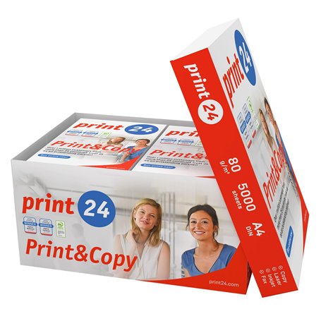 print24 Lot de 5000 feuilles de papier A4 pour imprimante et photocopieur