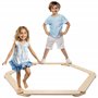 Navaris Poutre d'équilibre en Bois pour Enfants - Module motricité bébé avec 6X Planche Jouet d'équilibre intérieur extérieur -
