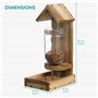 Navaris Mangeoire Oiseaux Exterieur - Maison Oiseau en Bois de Pin avec Distributeur Graines de Tournesol de 750ml - Cabane à Su