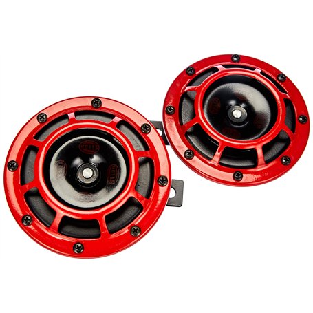 Hella B 133 109.23.37 Kit avertisseur à son aigu/grave puissant 12 V Rouge Réglé par le fabricant