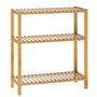Casaria Étagère de Rangement en Bambou 66 x 58 x 26 cm 3 Niveaux réglables en Hauteur Charge Max. 30 kg