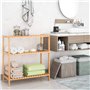 Casaria Étagère de Rangement en Bambou 66 x 58 x 26 cm 3 Niveaux réglables en Hauteur Charge Max. 30 kg