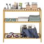 Casaria Étagère de Rangement en Bambou 66 x 58 x 26 cm 3 Niveaux réglables en Hauteur Charge Max. 30 kg