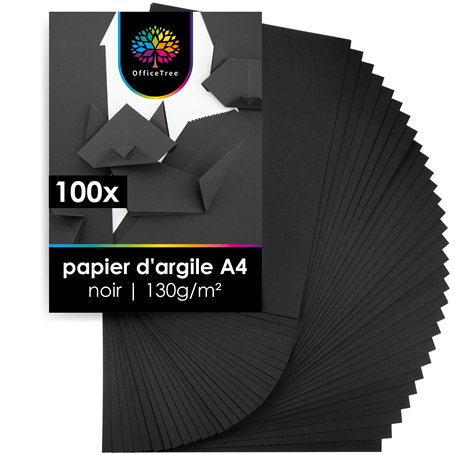 OfficeTree 100 Feuilles de papier en noir - enfants Papier DIN A4 pour bricoler et construire - 130 g/m²