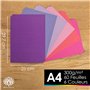 OfficeTree 60x Feuille Rose A4 300g - 6 Couleurs - Feuille de Couleur Cartonné A4 - Papier Rose pour Bricolage Scrapbooking & Im