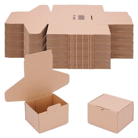 verpacking 100 boîtes pliantes 12 x 10 x 8 cm brun (dimensions extérieures 12
